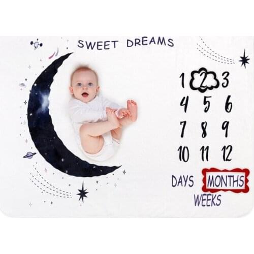 Baby Monthly Record Growth Milestone Blanket Newborn Photography Prop Background U7EE