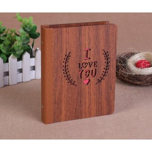 7 Inch Wood Cover DIY Photo Albums Handmade Photographs Scrapbook 32 Pages Photo Album Scrapbooking Photo Corner Christmas Gift