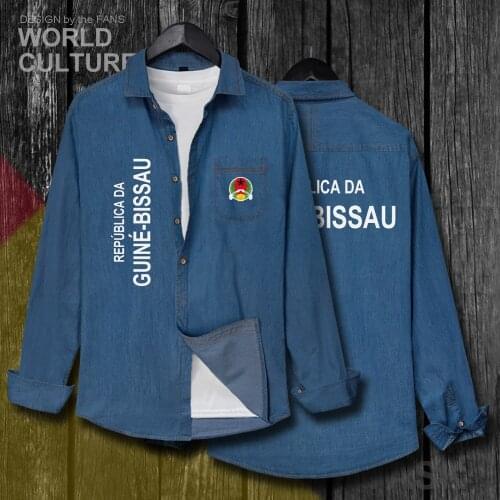 Republic of Guine Bissau Guinean Bissau GNB Fashion Jacket Men Clothes Autumn Jeans Shirt Cotton Long Sleeve Cowboy Coat Tops 20