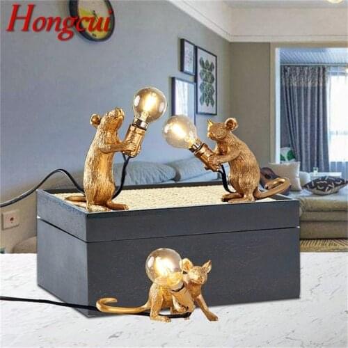 Hongcui Table Lamps LED Resin Modern Creative Cartoon Mouse Decoration Desk Light For Home