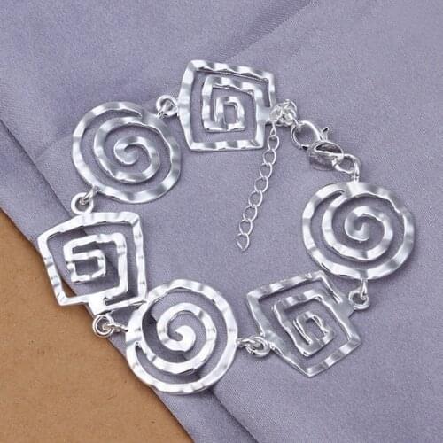 Silver color exquisite round charms women lady bracelet fashion personality fashion cute jewelry birthday gift H324