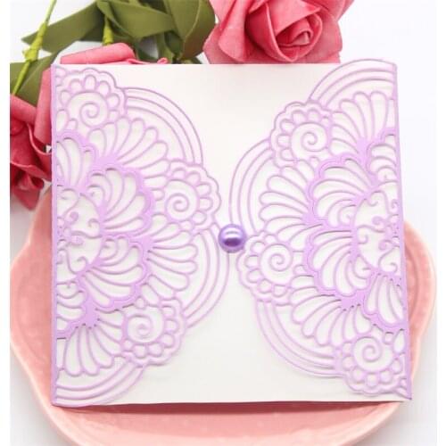 KLJUYP Invitation Card Lace Border Metal Cutting Dies Scrapbook Paper Craft Decoration dies scrapbooking 04165