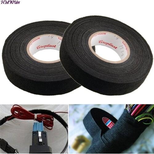 19mm x 15M 15mx9mm Wiring Harness Tape Strong Adhesive Cloth Fabric Tape Looms Cars Wear-resistant insulating electrical tape