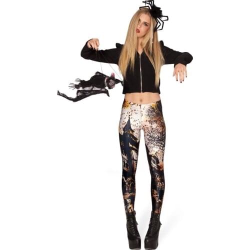 Hot Sales Leggings Castle Print Fitness Sporting Soft Legging High Elasticity Leggins Legins Trouser Pants For Women