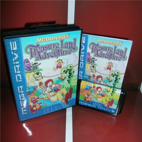 Mcdonalds Treasure Land Adventure EU Cover with Box and Manual For Sega Megadrive Genesis Video Game Console 16 bit MD card