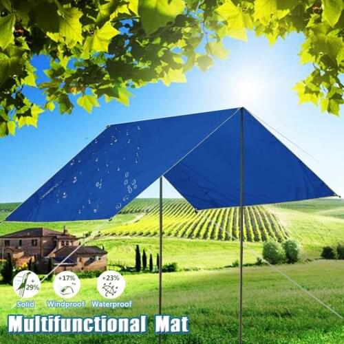 3 In 1 Multifunctional Picnic Mat Waterproof Camping Tent Sunshade Canopy Tarp Rain Shelter Ultralight Tarp Camping Survival