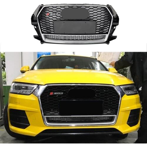 Grille Bumper For Q3 Grill For Q3 SQ3 2016 2017 2018 Racing Grills Modified Front Bumper Mesh Cover Grills Grille For Trims