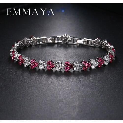Emmaya Fashion New Brand Crystal Jewelry Brilliant AAA Zircon Lucky Red Charm Bracelets for Best Friend