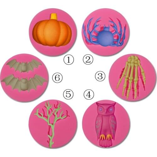 Cartoon Animal Halloween Bat Spider Silicone Fondant Cake Mold For Cupcake Candy Chocolate Decoration Baking Tool DIY Resin Art