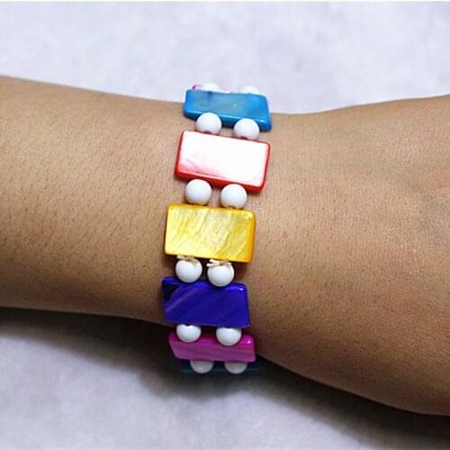 Natural Conch shell handicraft pearl bracelet Colorful shell bracelet 15-16cm longer wholesale 10pcs Women Gift $ Luxury-jewelry