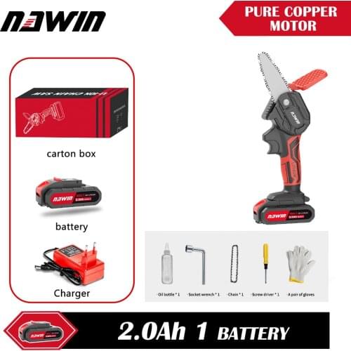 NAWIN Lithium Battery Portable Electric Pruning Saw Rechargeable Small Electric Saws Woodworking Mini Electric Saw Garden Loggin