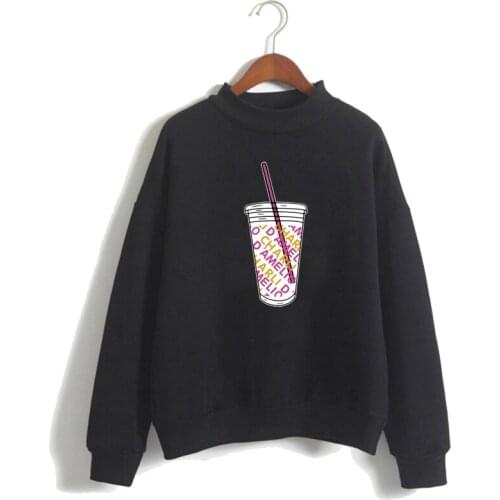 New Ice Coffee Splatter Hoody Sweatshirts Women Kawaii Cartoon Charli Damelio Hoodies Winter Warm Pullover Unisex Tops Female