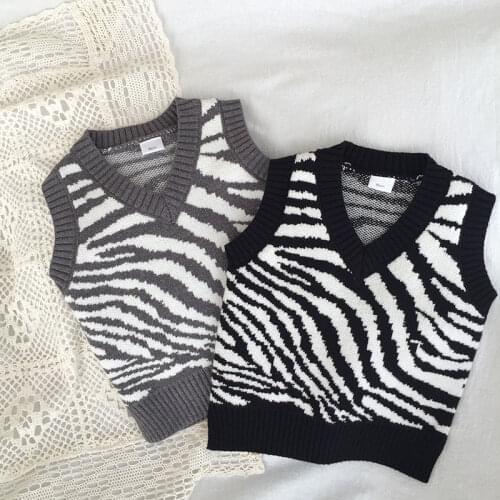 2021 autumn girl knit vest fashion baby sweater vest kid child waistcoat outer wear western style girl vest baby clothes girl