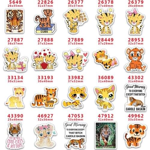 DIY Craft Supplies Sewing Accessories Cartoon Tiger Printed Planar Resins Mold 10 Pieces. PR-5649