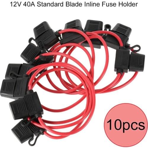 5/10pcs/Set 12V 40A Professional Standard Blade Inline Fuse Holder Splash Proof for Car Bike with Waterproof Dustproof Cover Hot