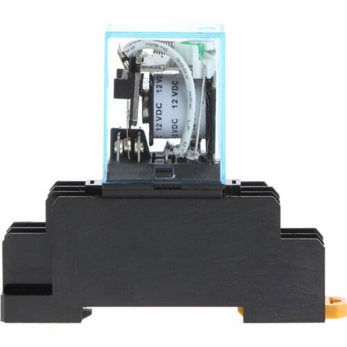 LY2NJ Intermediate Relay MY4N-J AC 220V DC 12V 10A 8 Pin With Base