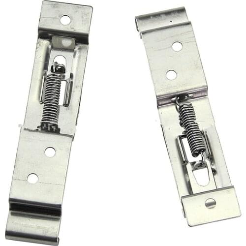 2 PCS Rectangular Car License Plate Spring Loaded Stainless Steel Bracket Cars Frame Holder Clamps Trailer Number Plate Clips