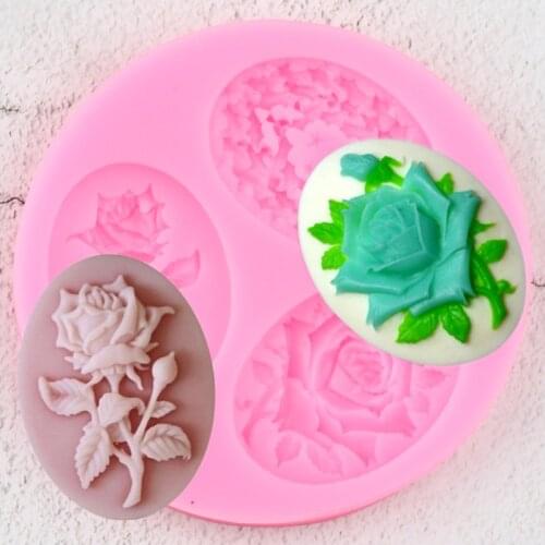 Rose Flower Silicone Molds Sugarcraft Wedding Cupcake Topper Fondant Cake Decorating Tools Candy Clay Chocolate Gumpaste Moulds
