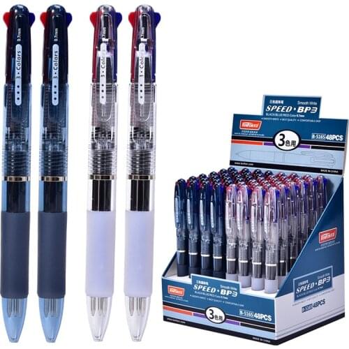 2 pcs/lot 0.7mm Smooth Write 3 Colors Transparent Handle Ballpoint Pen Stationery Pens Novelty Gift Ideas School Office Supply