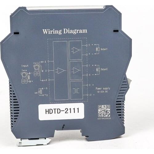 Thermal resistance pt100 temperature signal converter with 0-10v output 2 in 2 out rail mounting