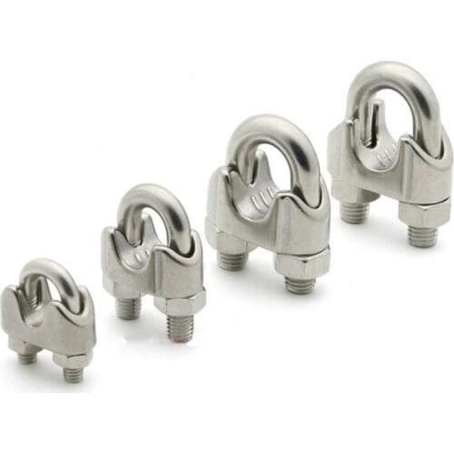 U type clamp Wire Rope Clips M2/3/4/5/6/8/10/12/14mm Wire Rope Clip Cable Bolts Rigging Hardware clamps 304 Stainless Steel