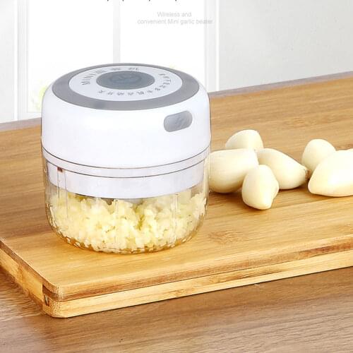 100ML USB Electric Garlic Press Garlic Crusher One Key Start Stainless Steel Garlic Grinding Slicer Kitchen Gadgets