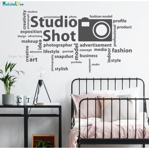 Photo Studio Vinyl Wall Stickers Decal Words Cloud Photographer Home Decor Living Room Self-adhesive Art Mural YT1621
