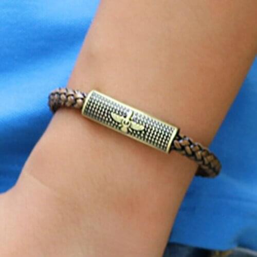 CIBOCIBO Vintage Braided Leather Bracelet Men Retro Simple Wristband Bracelet Men Braided Bracelets Pulsera Hombre Gifts for Men