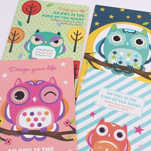 1PC A5 Kawaii Owl Series Notebooks 60 Pages Stationery Craft Diary Supplies Office Notepad Kids Gift Painting Books (ss-1778)