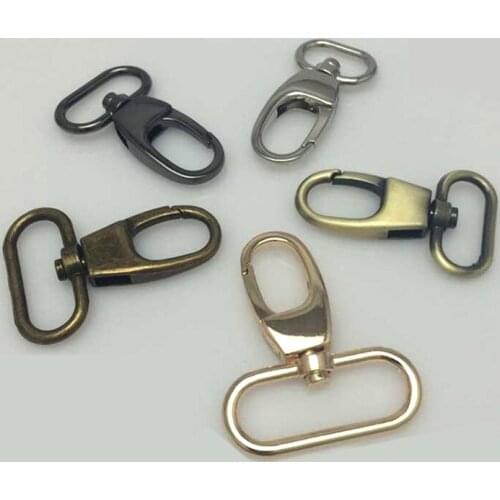 2/2.5/3.2/3.8cm Silver/Gold/Gun Hardware Metal D rings for bags Swivel Snap Clips Coat Hooks Clasp Lobster Lanyard 20pieces/lot