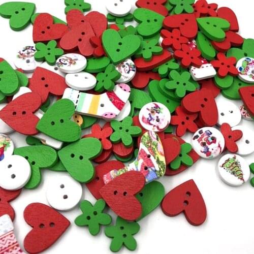 50pcs Mix Flowers Wooden Buttons Fit Sewing Scrapbooking decoration WB488