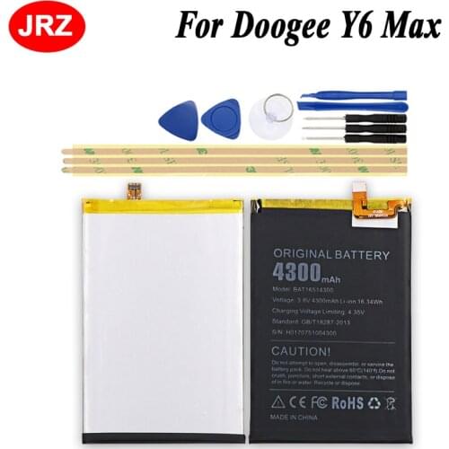 For Doogee Y6 Max Phone Battery For Doogee Y6 Max 4300mAh Hight Capacity 3.8 V Top Quality Replacement Batteries+Tools