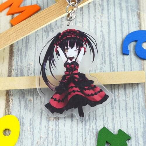Anime Date A Live Yoshino Cosplay Acrylic Keychain Yatogami Tohka Tokisaki Kurumi Pendant Chaveiros Llaveros