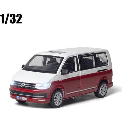 1:32 Zinc Alloy Bus Multivan T6 Van Alloy Toy Car Diecast MPV Model Sound Light Pull Back For Boys Gift Toys Free Shipping