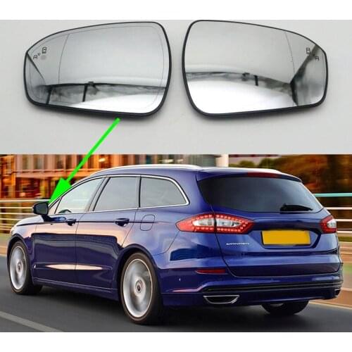 Car Wing Door Side Rear View Mirror Glass Lens Blind Spot Warning with Heating For Ford Mondeo 2013 2014 2015 2016 2017 2018