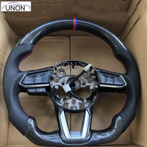 Car Carbon Fiber Steering Wheel For MAZDA3 Axela CX-5 CX5
