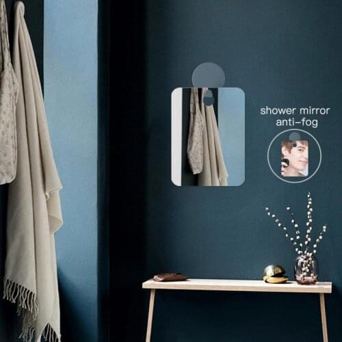 Home Decor Room Decor Acrylic Anti Fog Shower Mirror Bathroom Fog Less Fog Free Mirror Washroom Travel For Man Shaving Mirror