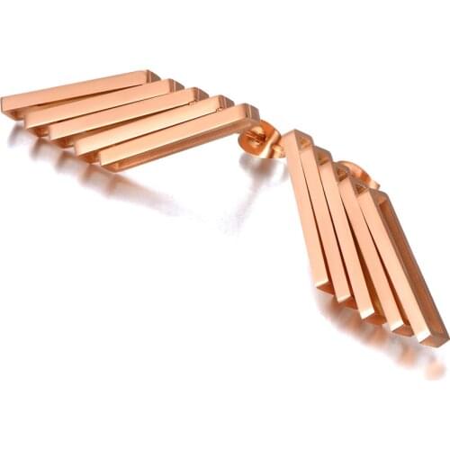 Hiphop/Rock Design Stainless Steel Geometry Party Earrings Rose Gold Plated Fashion Bohemia Earrings For Women E20179