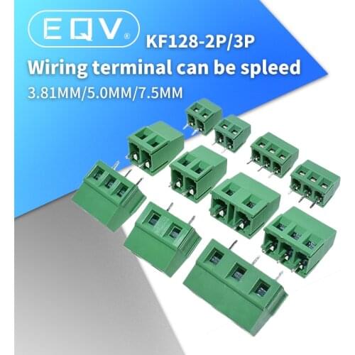 KF128-2P KF128-3P 3.81 5.0 7.5 2.54mm PCB Screw Terminal Block Splice Terminal KF120-2.54 DG308 MG128