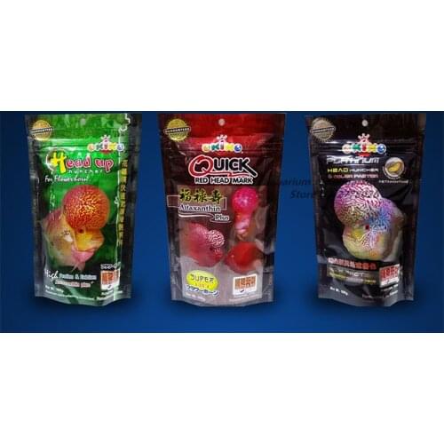 HONGYI fish food fish feed for aquarium green head up red head mark black head up add color fish tank supplies