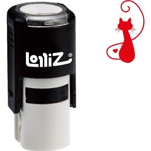 LolliZ "Sitting w/Tail Curled Around" Pre-Inked Rubber Stamp