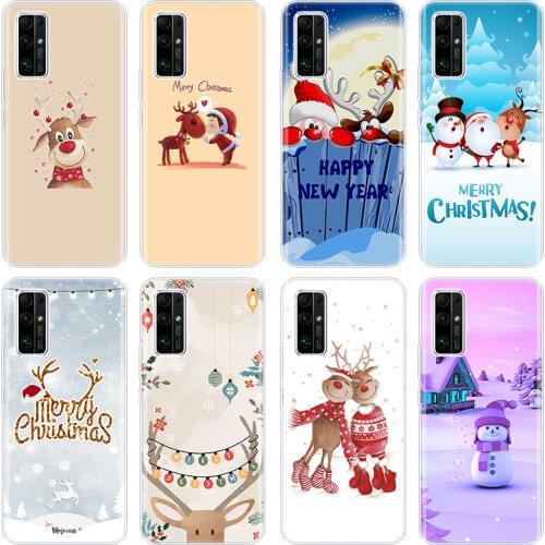 Cartoon Merry Christmas Phone Case for Huawei Honor 10X Lite 10i 20i 20E 20S 30S 30i 30 Pro Plus 9C 9X Pro 30 Lite Soft Cover
