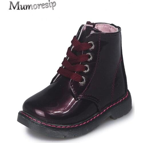 Mumoresip 2021 Autumn Winter Kids Boots Boys Girls Martin Boots Fashion Childrens Martin Ankle Shoes All-match Water-proof Hot