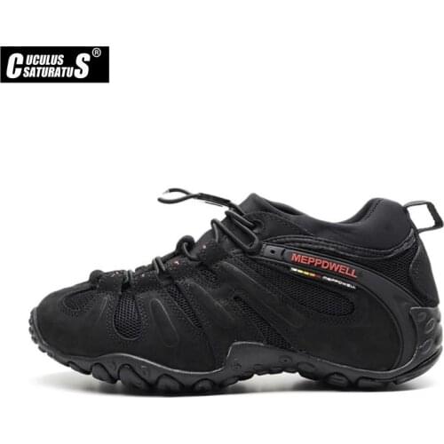 2020 New Mens Outdoor Hiking Shoes Full Black Color Leather Antiskid Sport Trekking Climbing & Fishing Shoes Sneakers