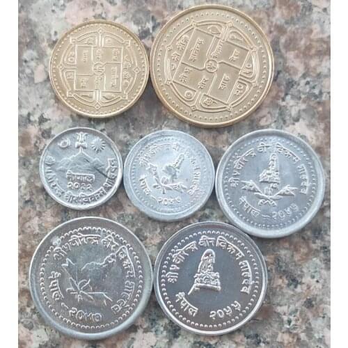 8 PCS Set Of Nepal ,100% Real Genuine Comemorative Coin,Original Collection