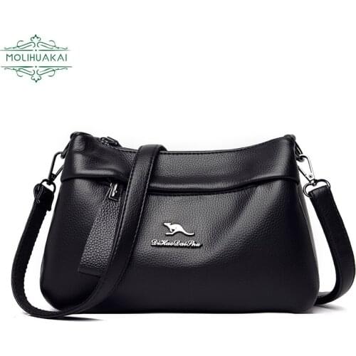2021 New Ladies Soft PU Leather Shoulder Bags Casual High Quality Messenger Bag Girl Large Capacity Fashion Sac A Main Wallet