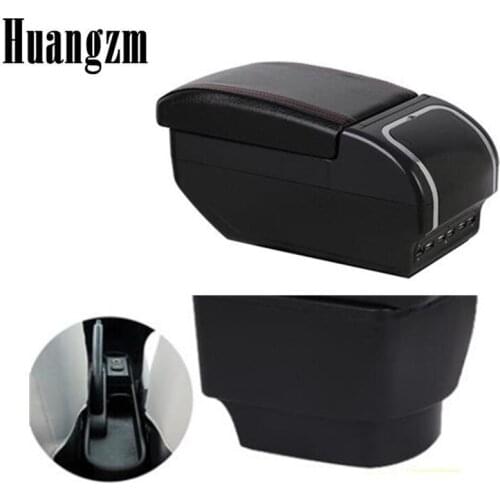For Mazda 2/Demio Armrest box PU Leather Center Centre Console Storage Box with ashtray car accessories