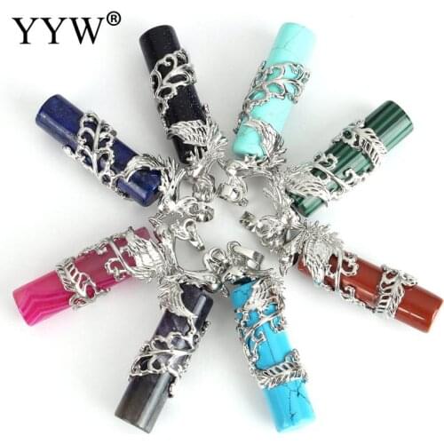 Gem stone Pendants Jewelry with Brass Phoenix natural & different materials for choice