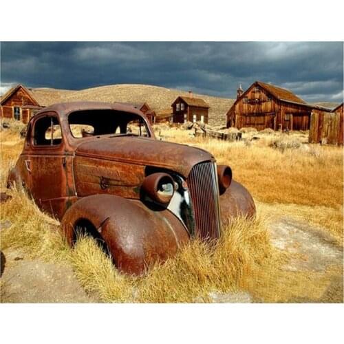 Full Square Round Diamond art 5D DIY Diamond Painting Retro car Diamond Embroidery Cross Stitch Rhinestone Mosaic Decor