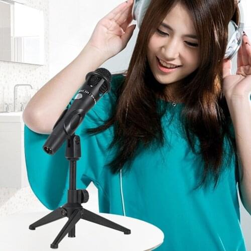 Mini Portable Mic Phone Stand Desktop Tripod Table Stand Adjustable Mic Clip Holder Bracket Lightweight Wired Wireless